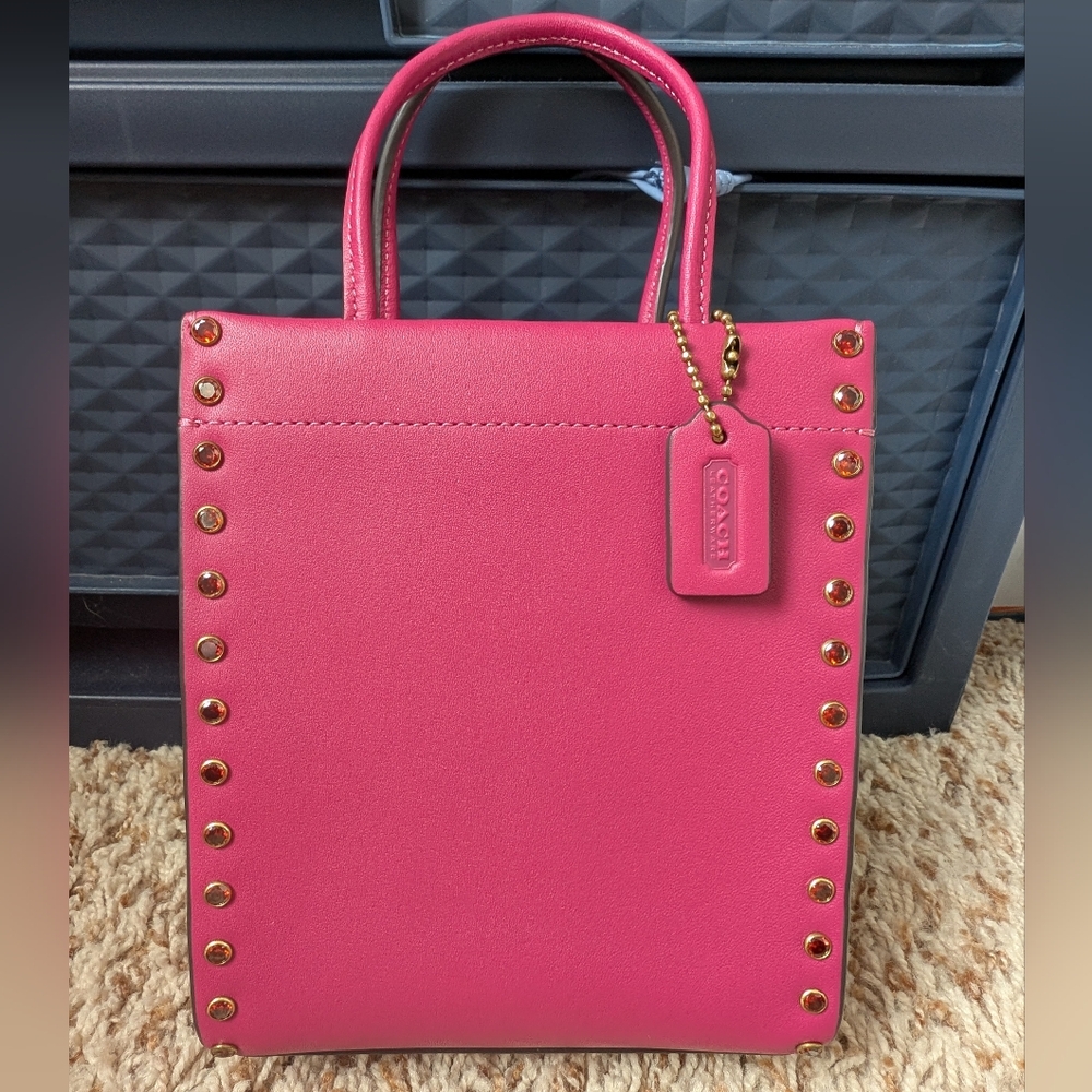Coach Mini Cashin Tote Bag With Crystal Rivets